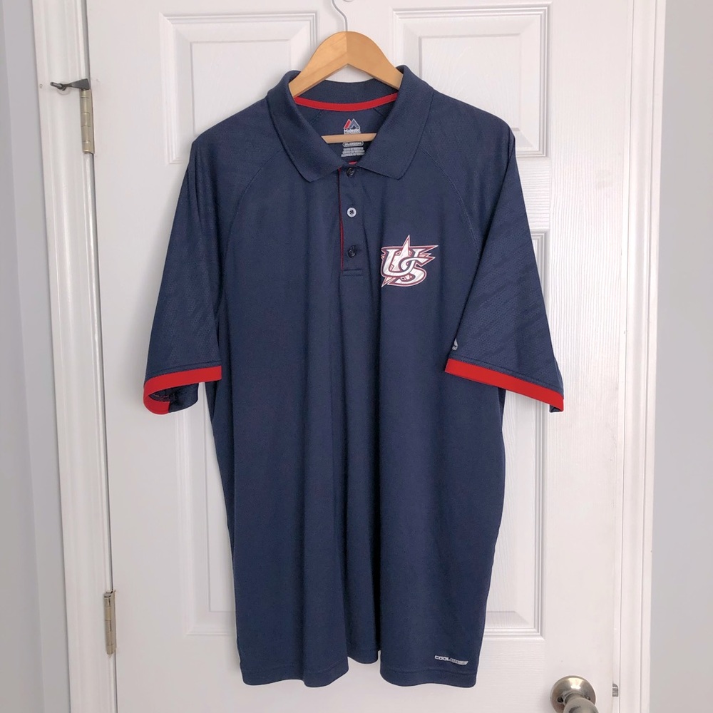Majestic USA Baseball polo. Navy. XXL size